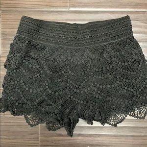 Black lace shorts